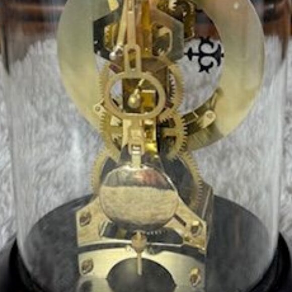 Vintage Wood Glass Brass Turnkey Pendulum Column Clock - Picture 11 of 13